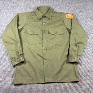 Vintage US Army JROTC Utility Shirt Durable Press Army Shade 507 Green